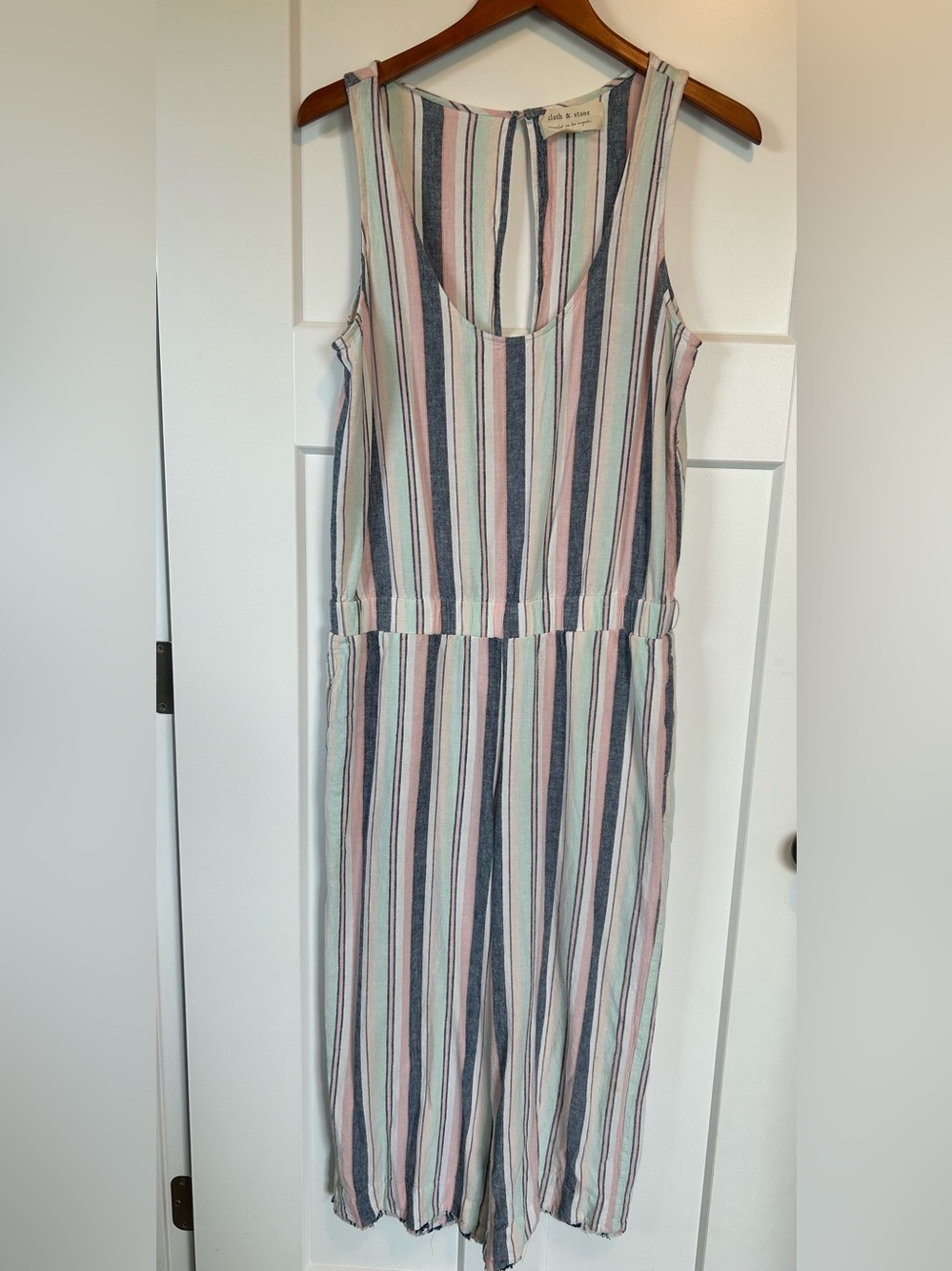 Cloth & Stone Anthropologie Pastel Striped Boho Jumpsuit M